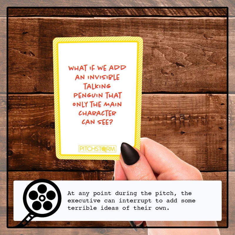 Skybound Pitchstorm : Card Game of Pitching Horrible Movie Ideas to The Worst Executives | Fun Party Tabletop Game Enjoyed by Teens and Adults, 500-card Core Deck, 3-12 Players, Ages 14+ - Image 4